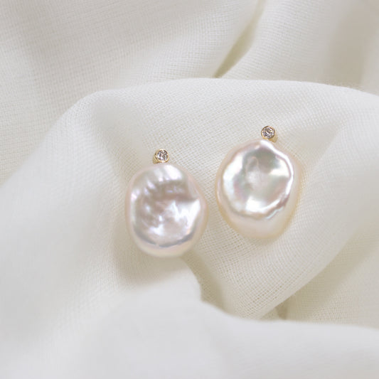 Petal Pearl Diamond Earrings