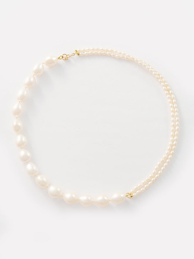 Contrast Baroque Pearl Necklace