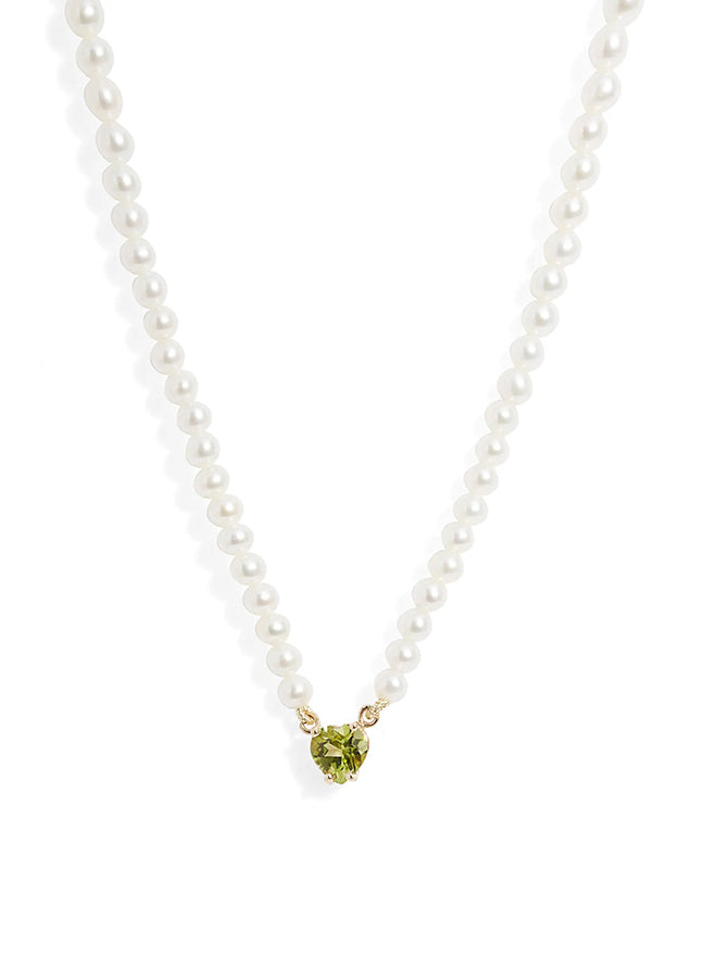 Gem Heart Pearl Necklace