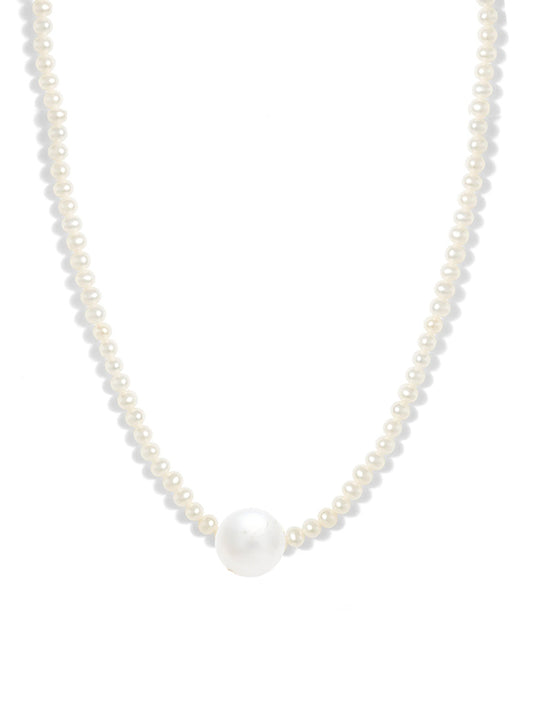 Large Round Pearl Strand Necklace