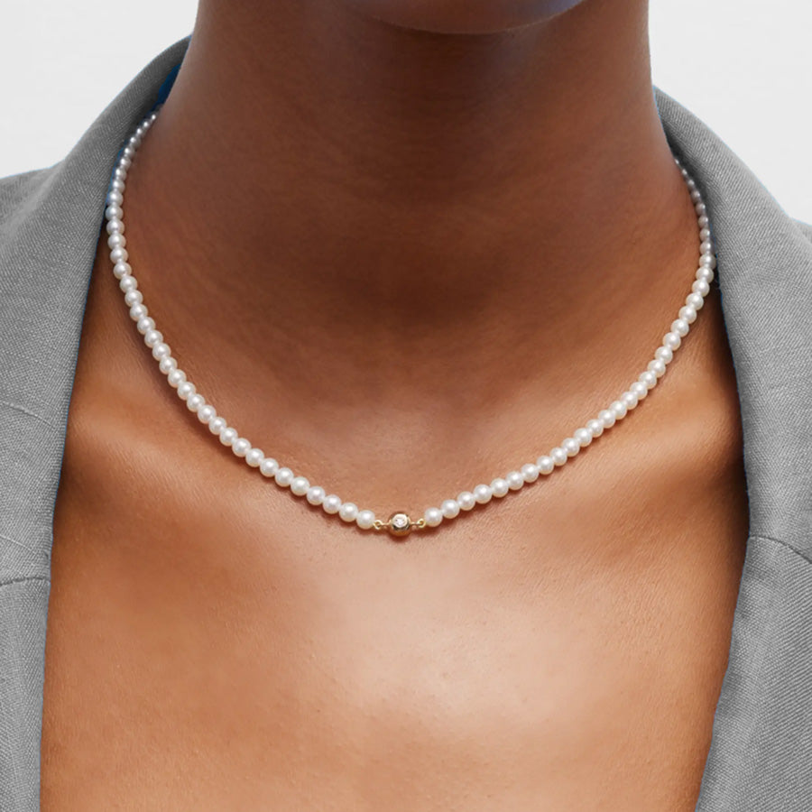 Baby Pearl Diamond Necklace