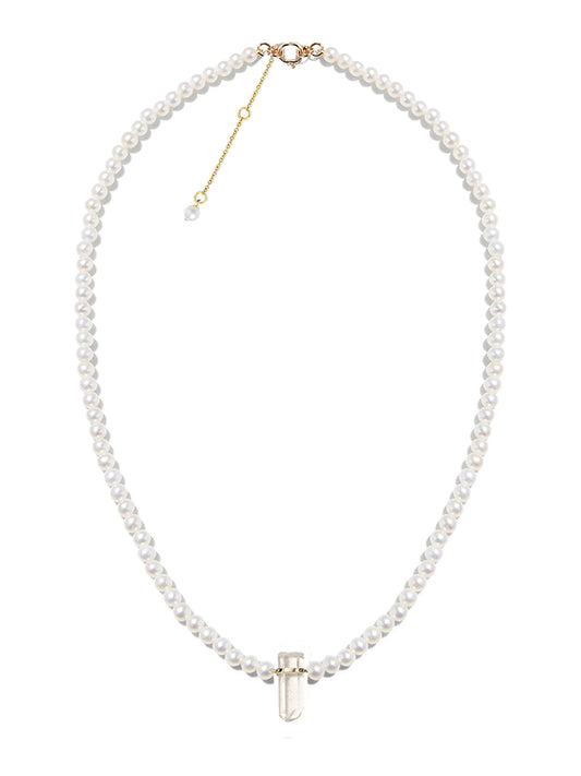 Pearl Strand Quartz Necklace