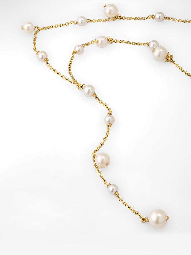 Pearl Bubble Lariat Necklace