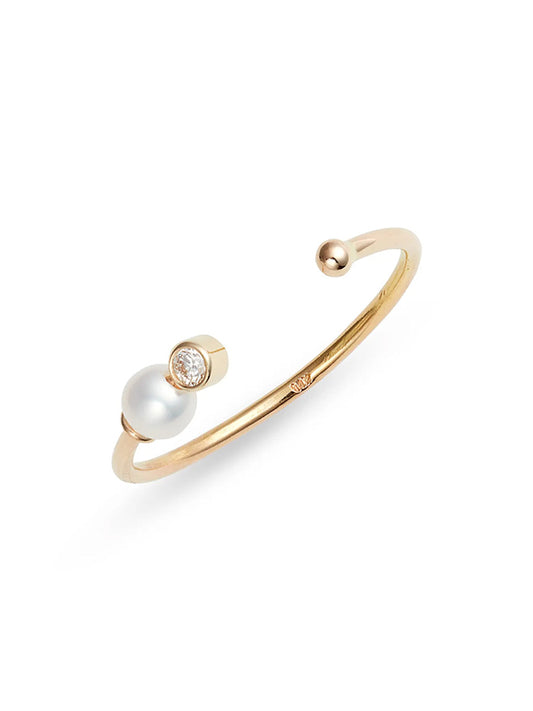 Baby Pearl Diamond Open Ring