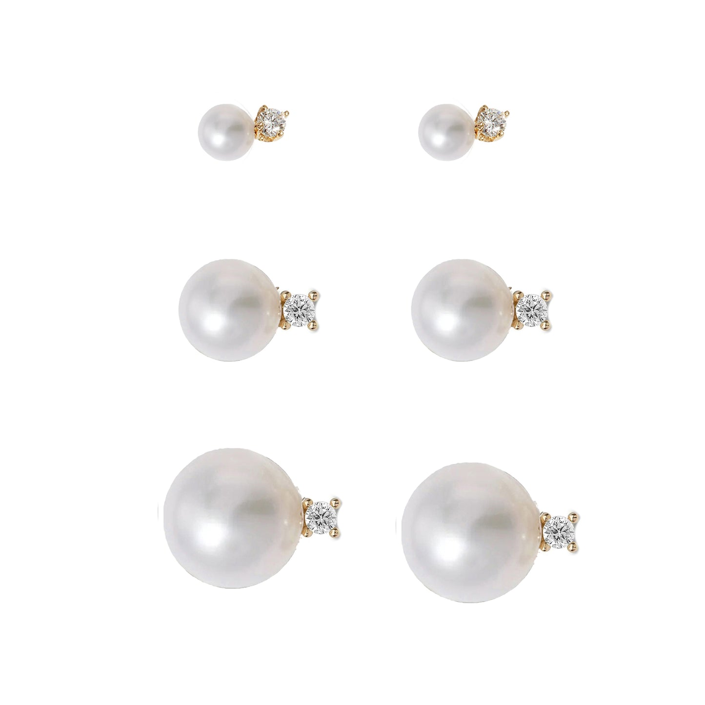 Pearl Diamond Stud Earrings