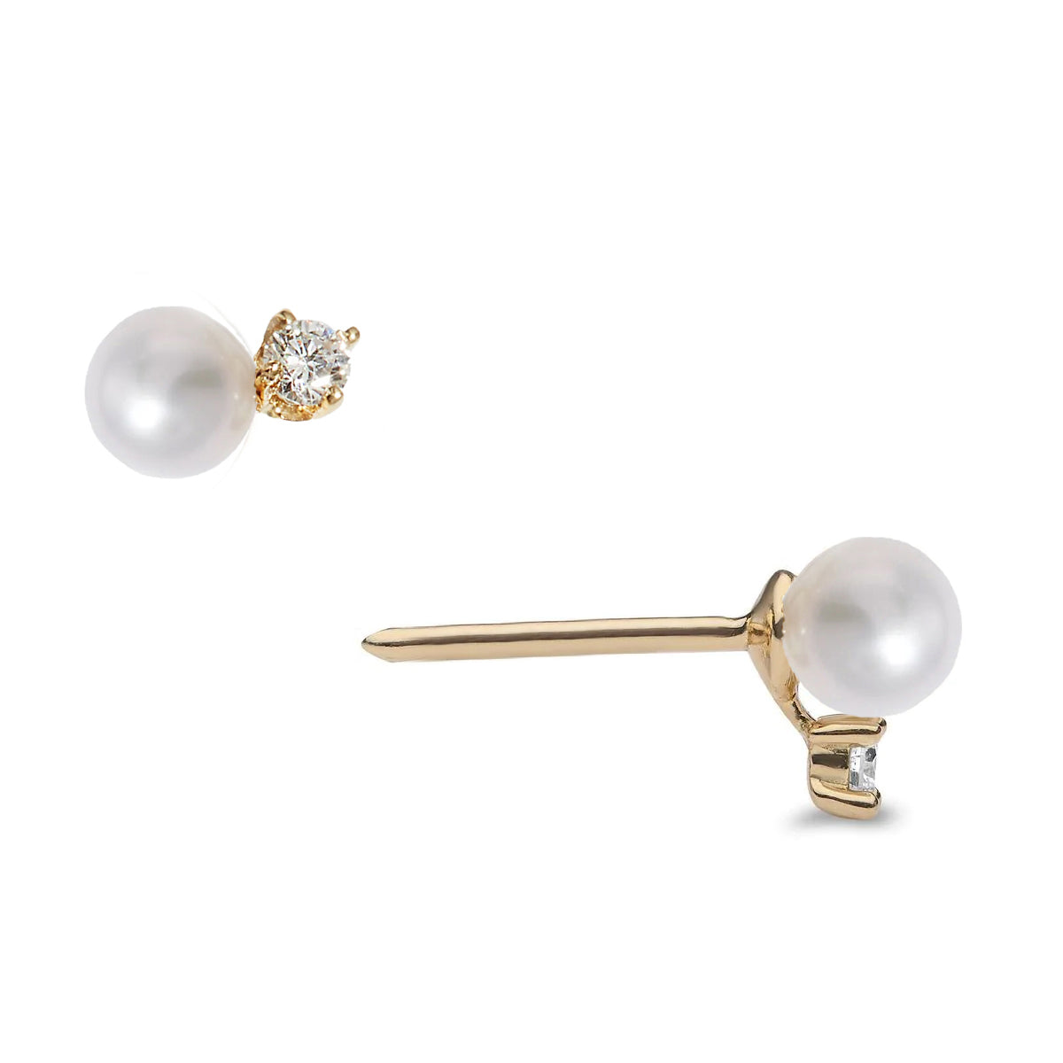 Pearl Diamond Stud Earrings