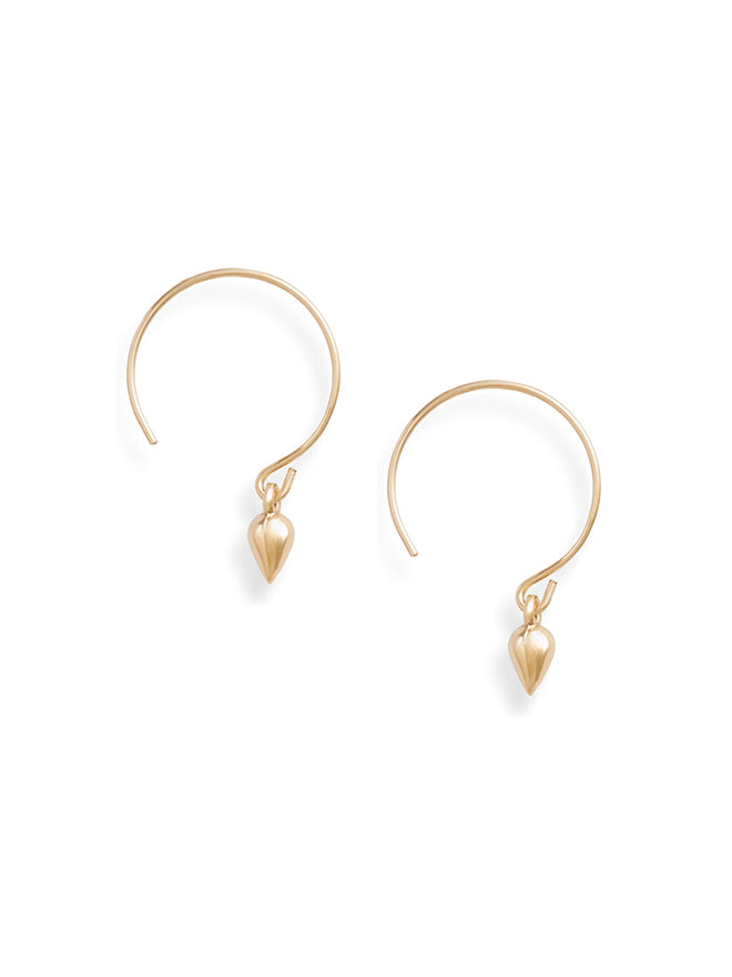 Gold Drop Baby Hoop Earrings