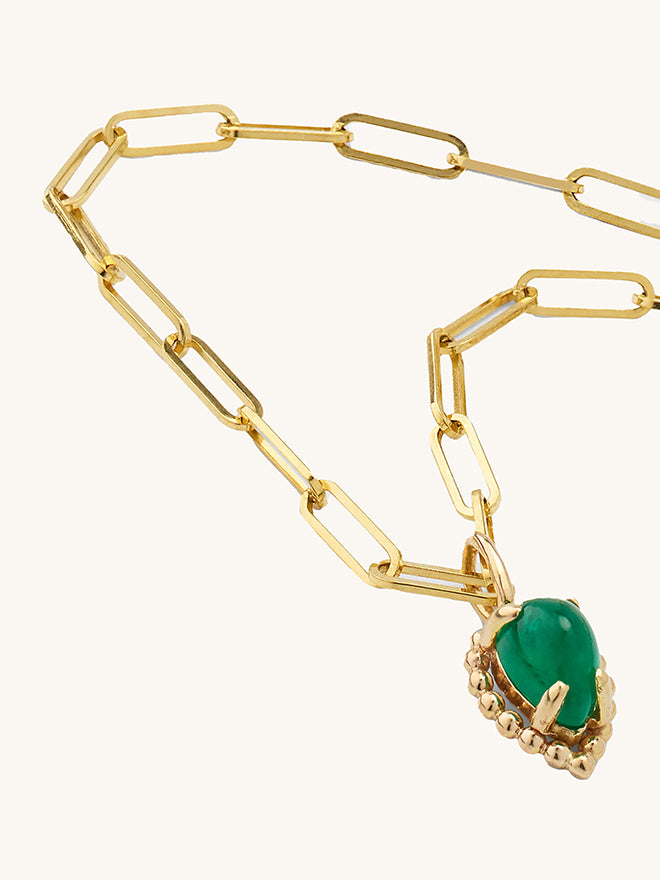 Emerald Drop Link Necklace