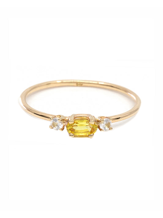 Yellow Sapphire Diamond Ring