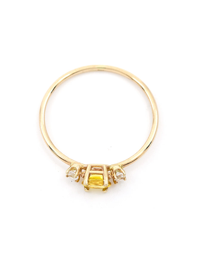 Yellow Sapphire Diamond Ring