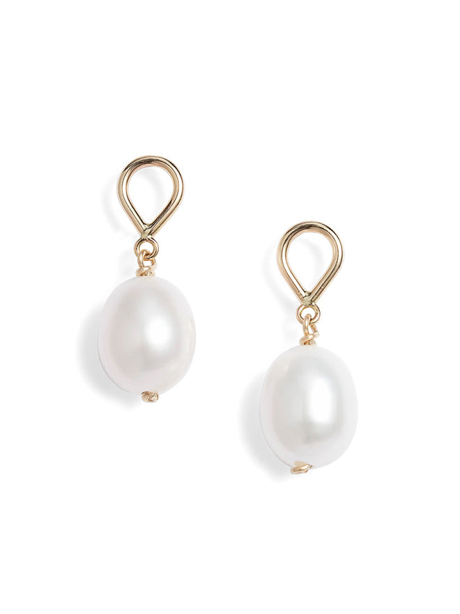 Hourglass Oval Pearl Earrings