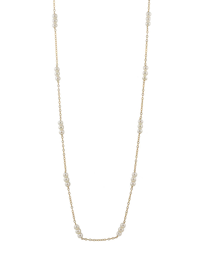 Triple Baby Pearl Short Necklace