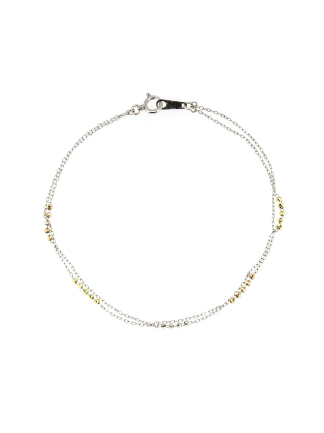 18K White Double Shimmer Line Bracelet