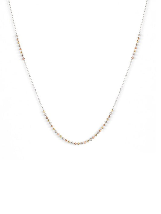 18K White Short Shimmer Adjustable Necklace