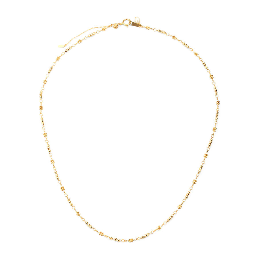 18K Flower Bead Necklace