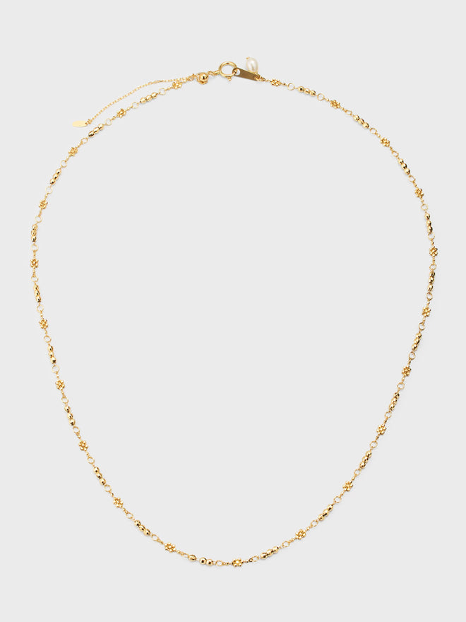 18K Flower Bead Necklace