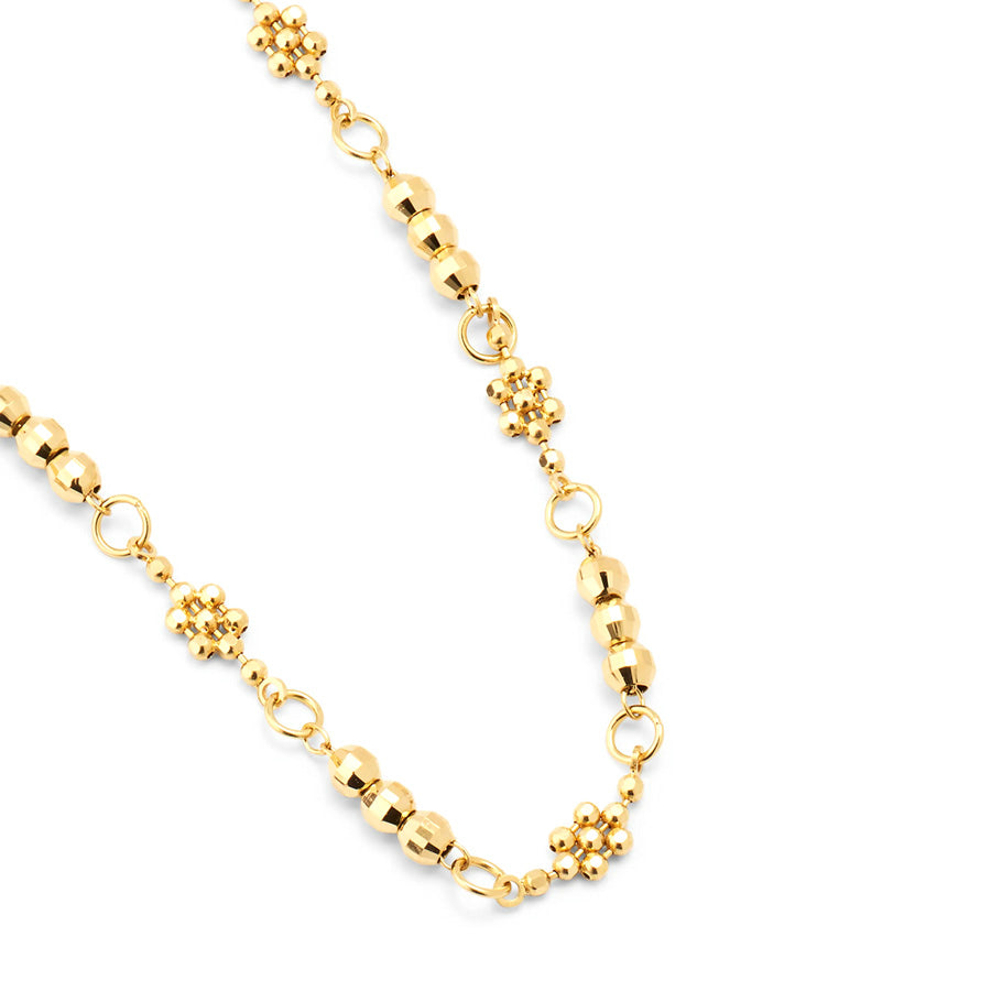 18K Flower Bead Necklace