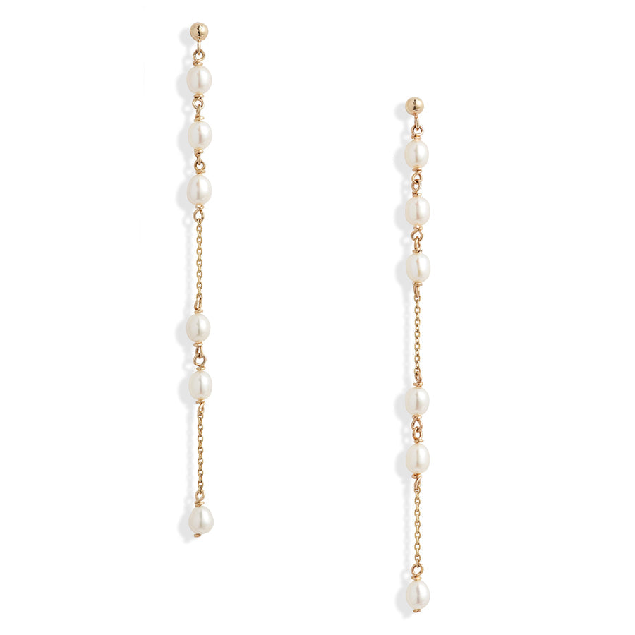 Gradual Spaced Pearl Earrings