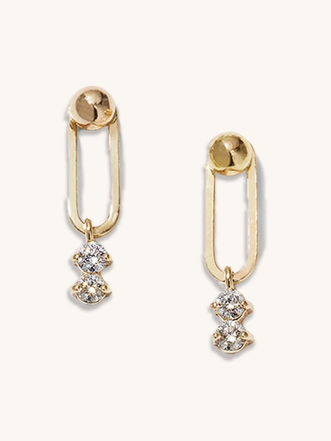 Diamond Duo Link Earrings