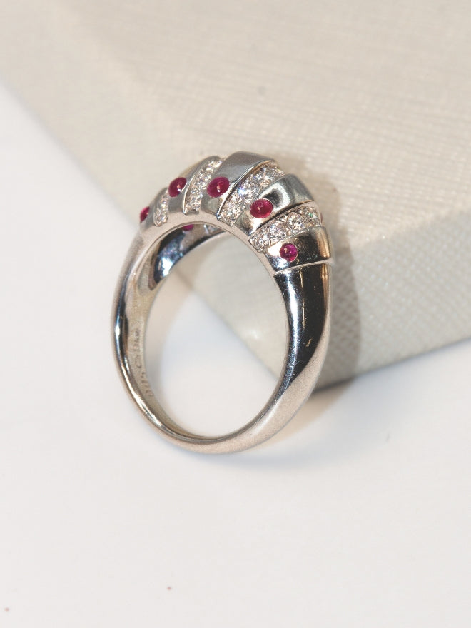 Platinum Christian Dior Ruby Diamond ring