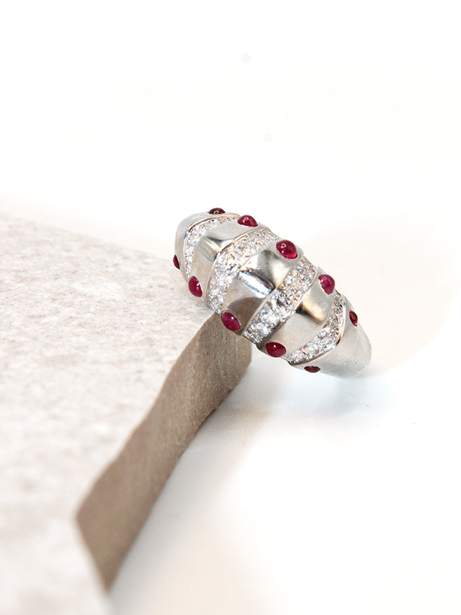 Platinum Christian Dior Ruby Diamond ring