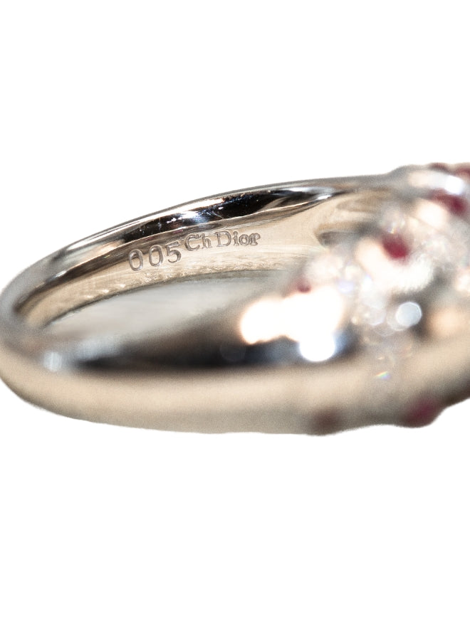 Platinum Christian Dior Ruby Diamond ring