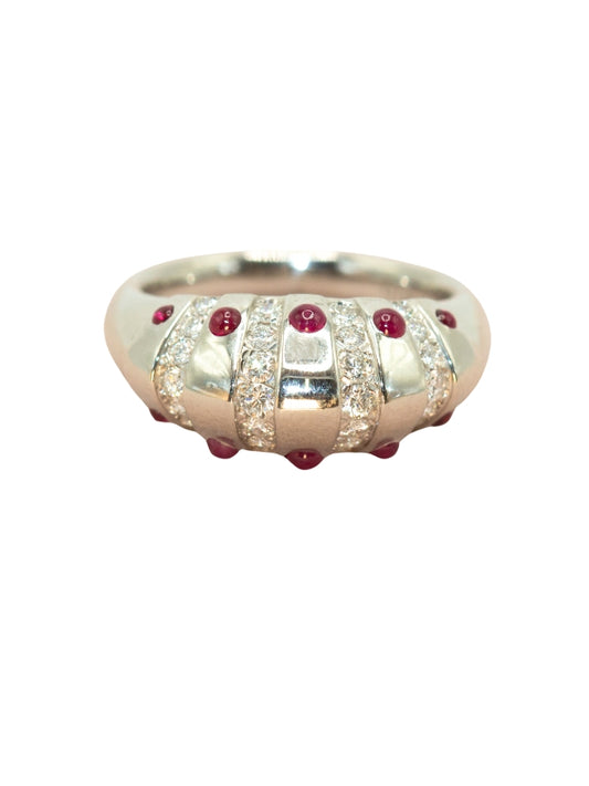 Platinum Christian Dior Ruby Diamond ring