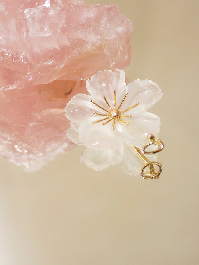 Quartz Flower Pendant Necklace