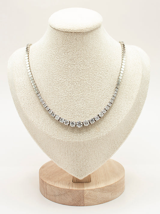 Graduated Lab Diamond Half Tennis Necklace