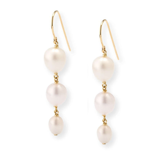 Gradual Oval Pearl Drop Earrings