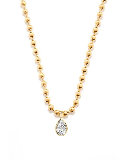 Pear Lab Diamond Ball Chain Necklace