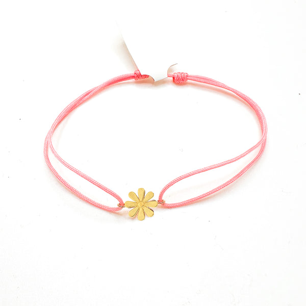 Gold Flower Cord Bracelet