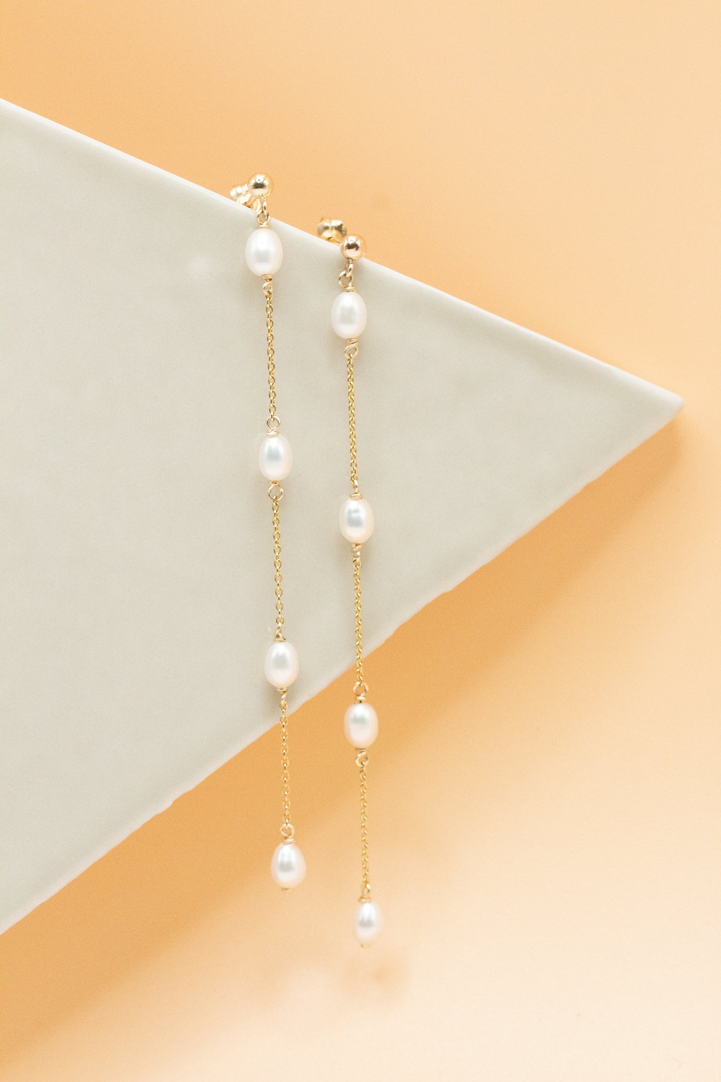 Spaced Petite Pearl Earrings