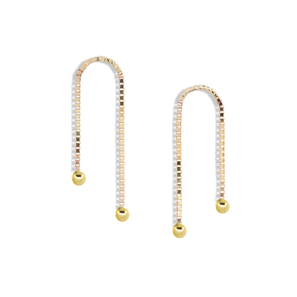 Box Chain Arch Earrings