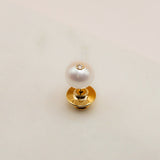 Large Pearl Diamond Pin