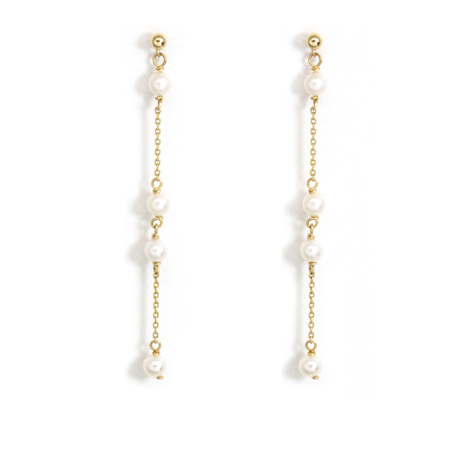 Spaced Baby Pearl Earrings