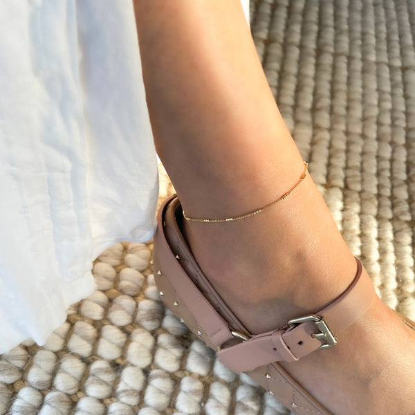 Spaced Bar Chain Anklet