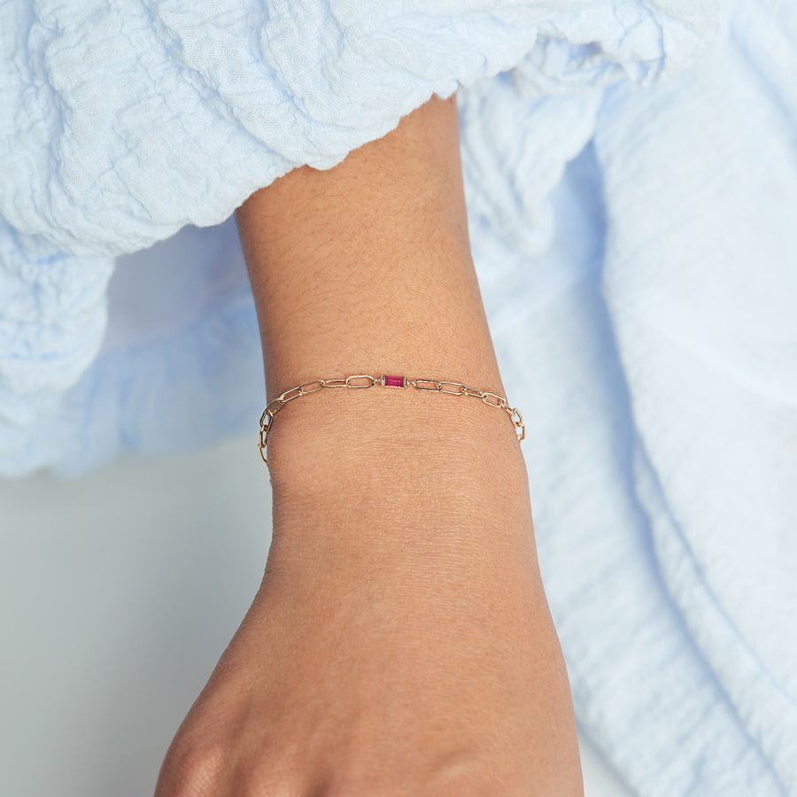 Ruby Chain Link Bracelet