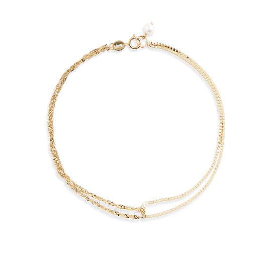 Double Box Shimmer Chain Bracelet