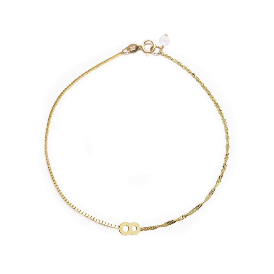 Number Contrast Chain Bracelet