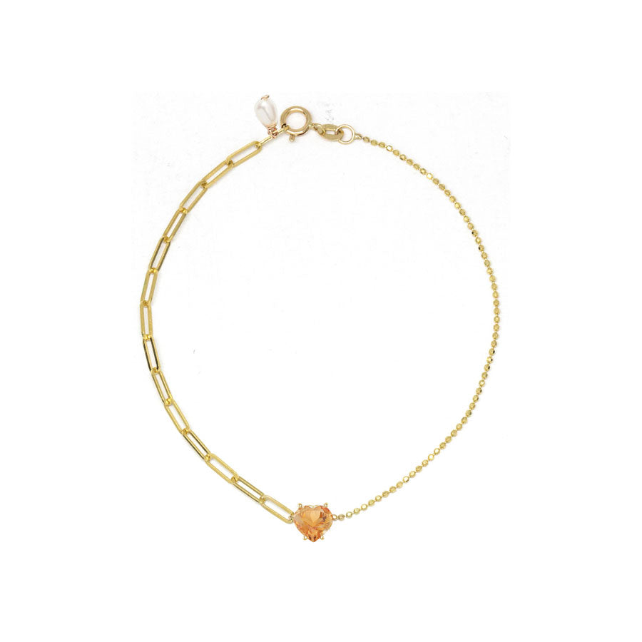 Sweetheart Gem Mixed Chain Bracelet