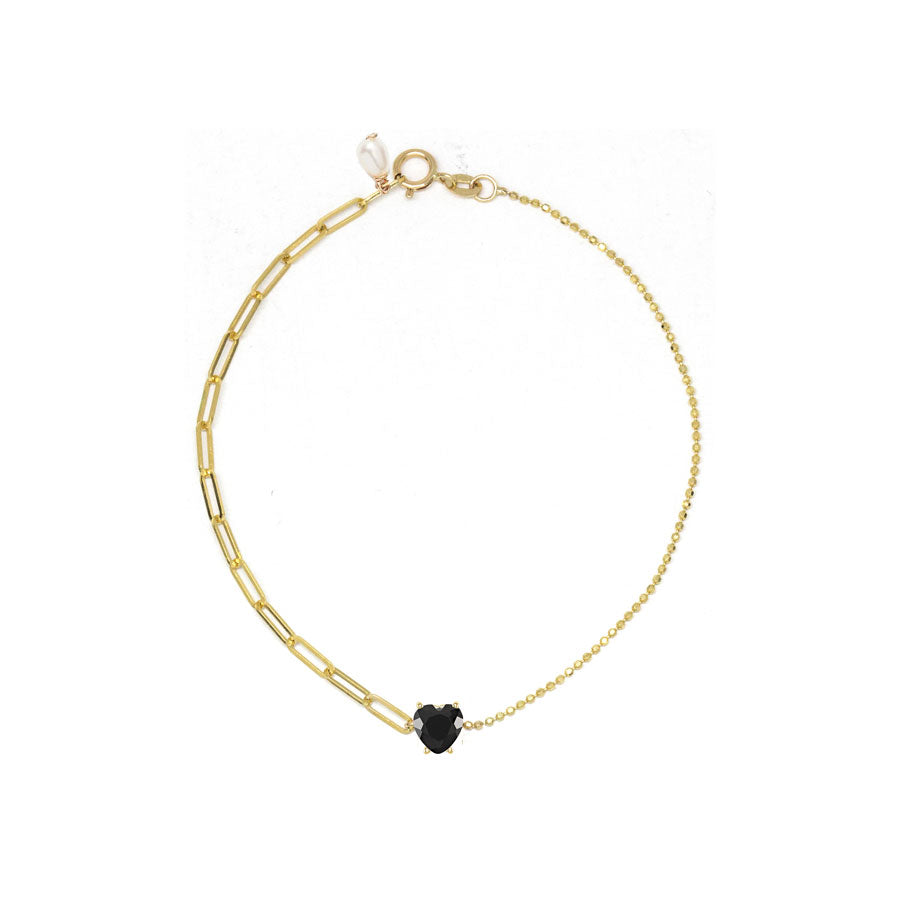 Sweetheart Gem Mixed Chain Bracelet