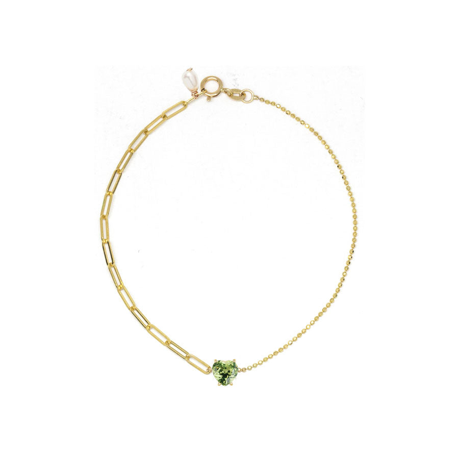 Sweetheart Gem Mixed Chain Bracelet