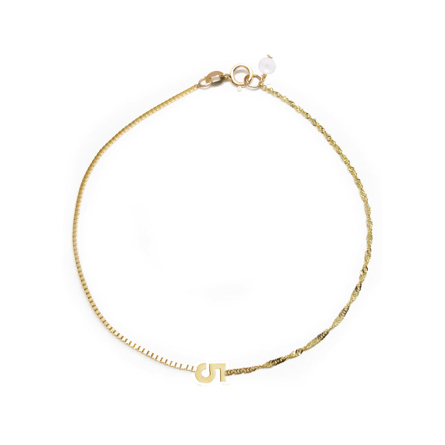 Number Contrast Chain Bracelet