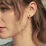 Contrast Blue Topaz Stud Earrings