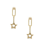 Gold Dot Double Link Star Earrings