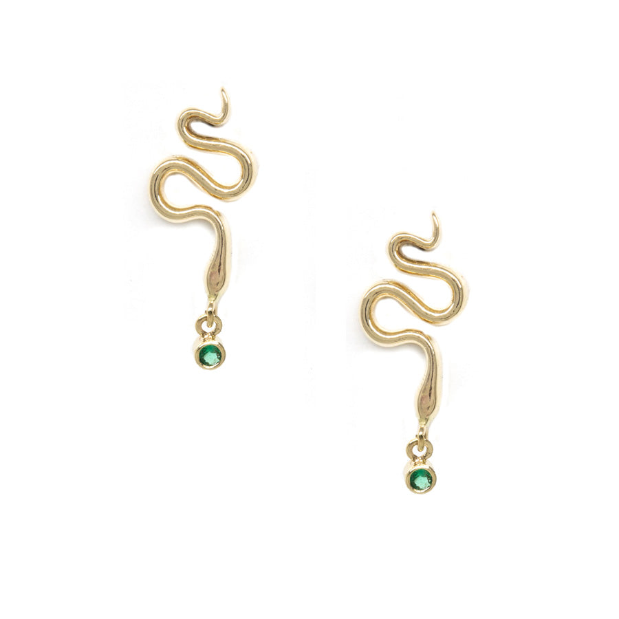 Serpent Gem Drop Earrings