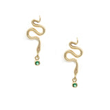 Serpent Emerald Drop Earrings