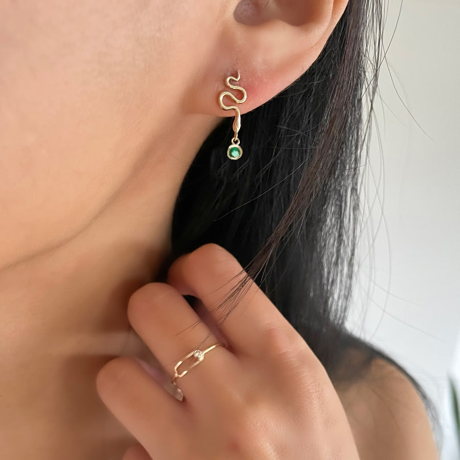 Serpent Gem Drop Earrings