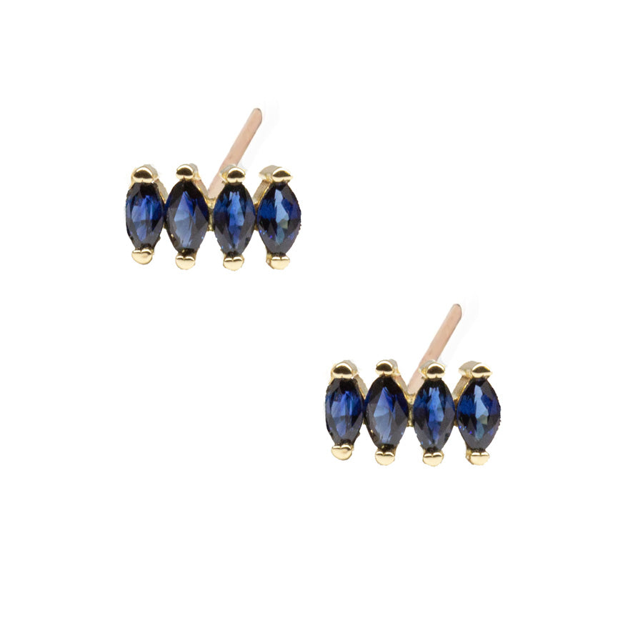 Marquise Quartet Blue Sapphires Earrings